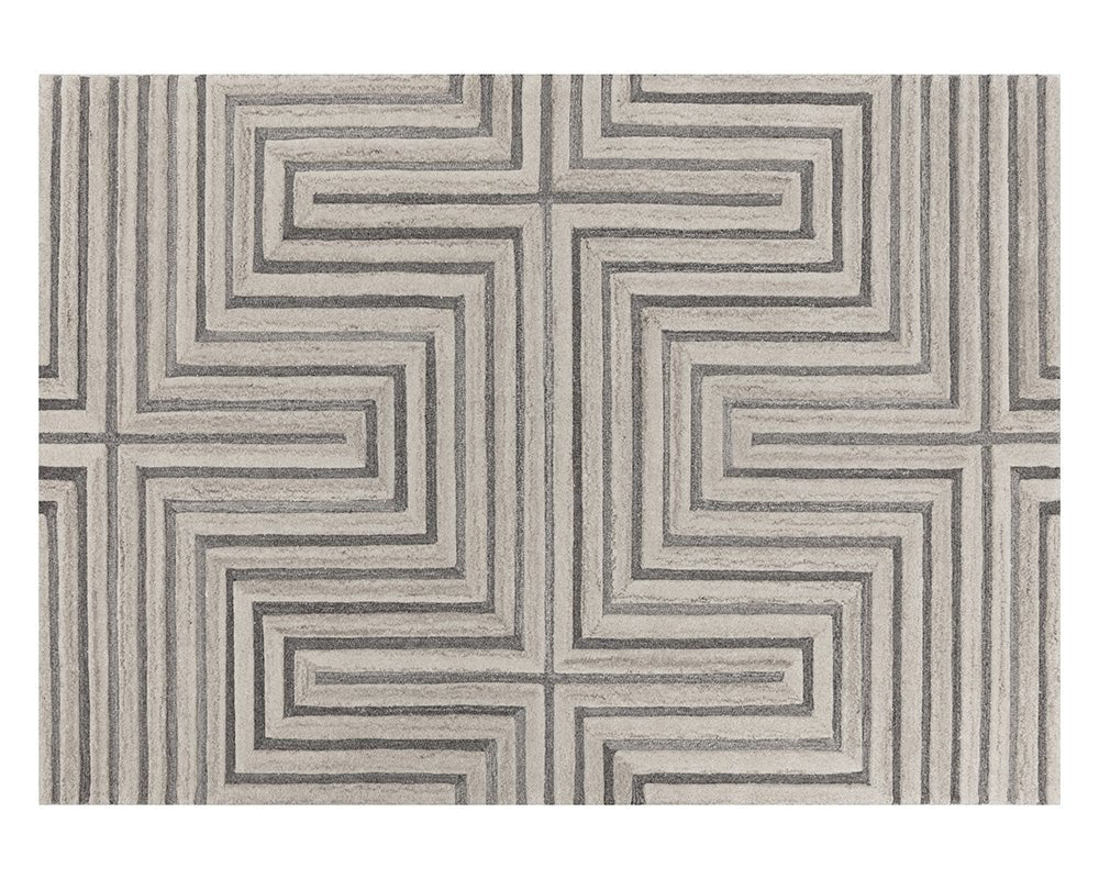 Oslow Hand - Tufted Rug - Beige / Grey - 10' X 14' - Central Designs