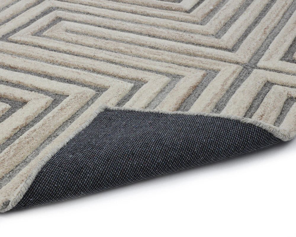 Oslow Hand - Tufted Rug - Beige / Grey - 10' X 14' - Central Designs