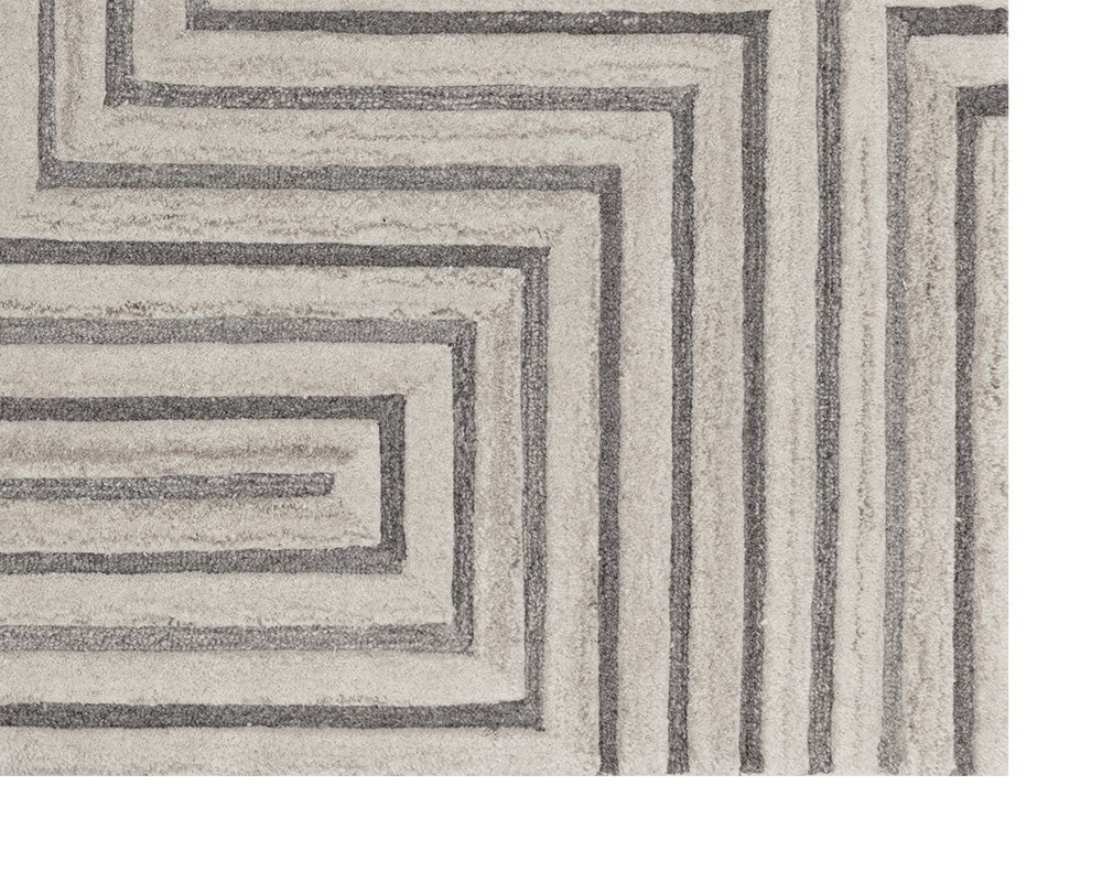 Oslow Hand - Tufted Rug - Beige / Grey - 10' X 14' - Central Designs