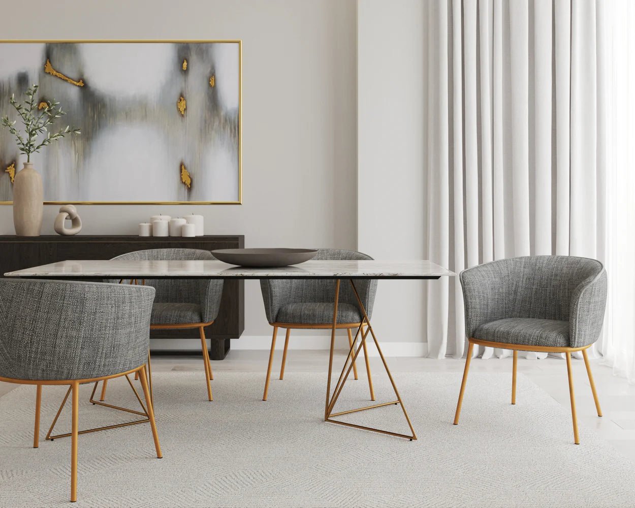 Calais Hand - Tufted Rug - Oatmeal / Grey - 10' X 14' - Central Designs