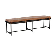 Zancor Bench - Gunmetal - Tan Leather - Central Designs