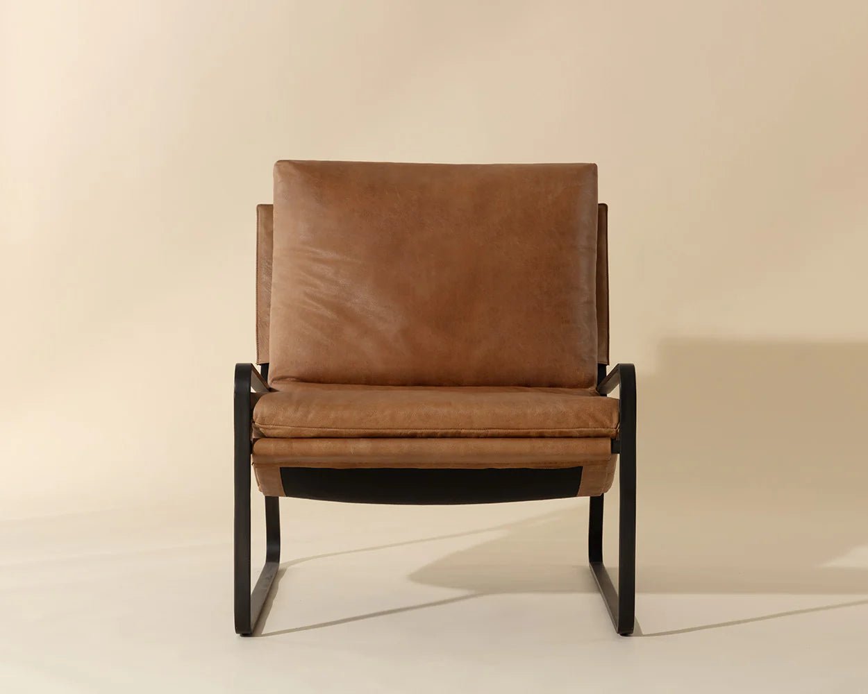 Zancor Lounge Chair - Gunmetal - Tan Leather - Central Designs