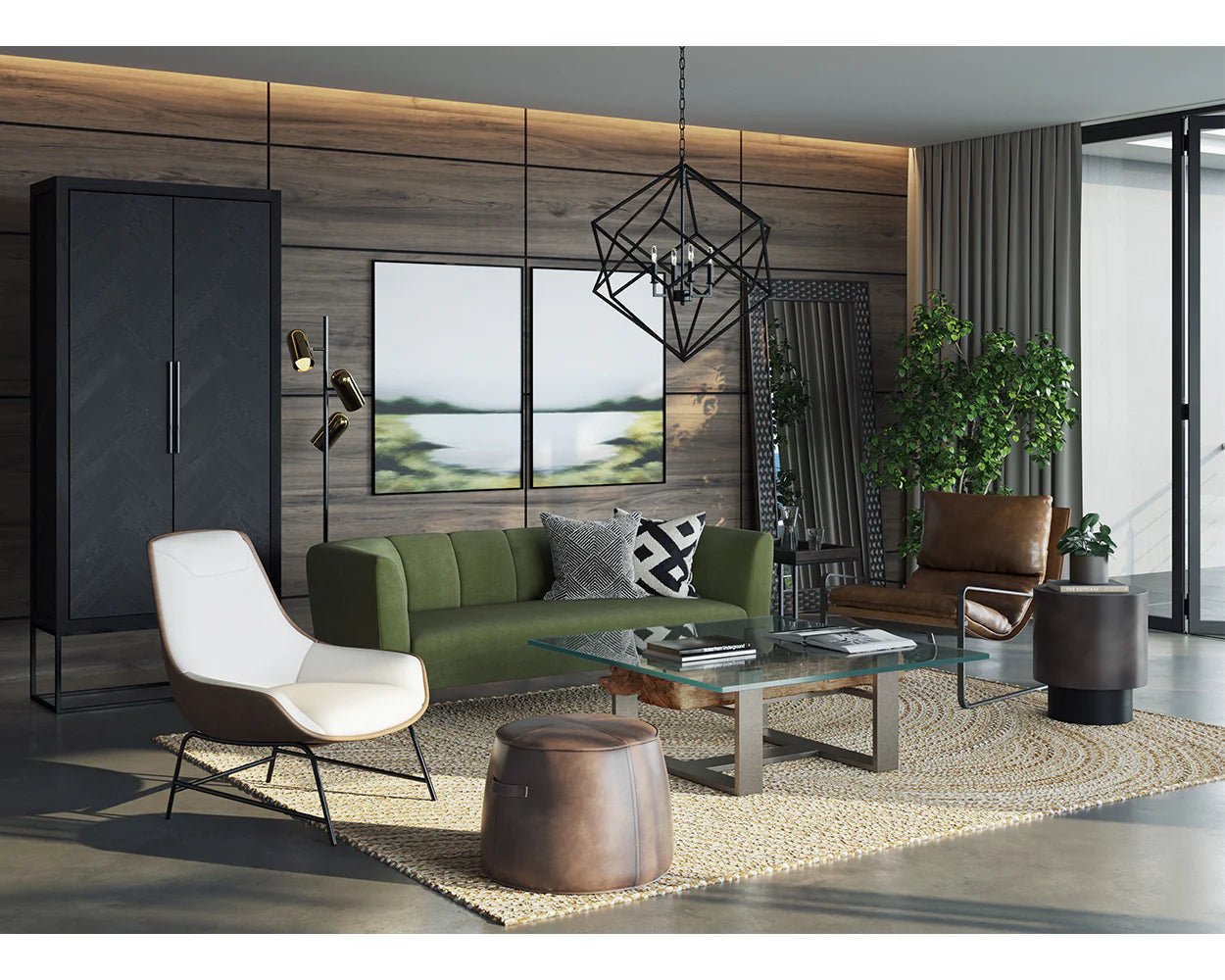 Zancor Lounge Chair - Gunmetal - Tan Leather - Central Designs