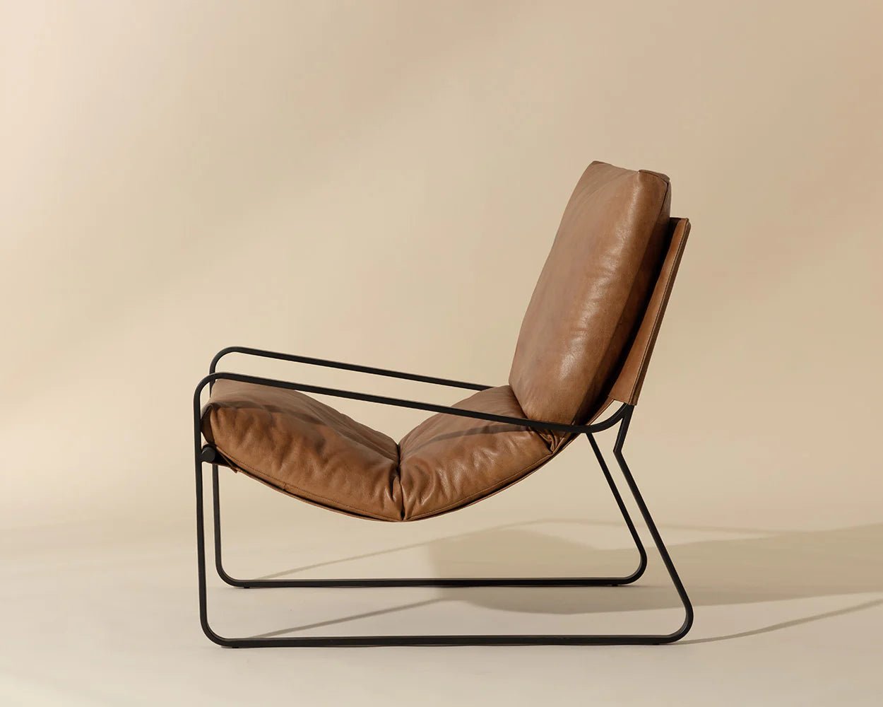Zancor Lounge Chair - Gunmetal - Tan Leather - Central Designs