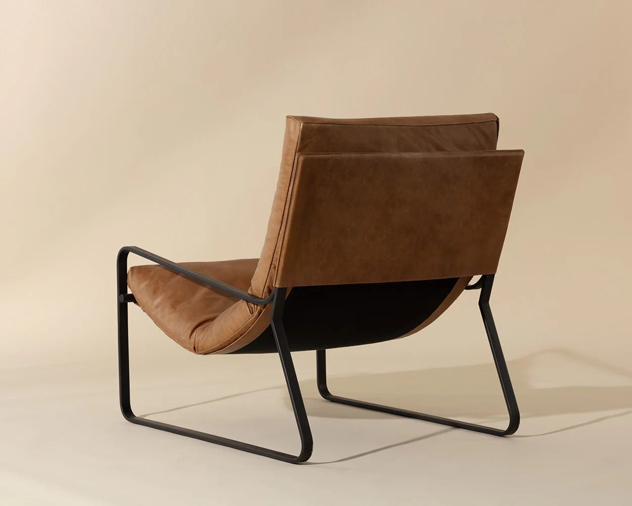 Zancor Lounge Chair - Gunmetal - Tan Leather - Central Designs