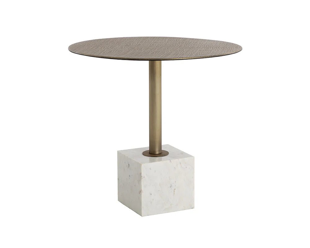 Kata Bistro Table - White Marble - 32" - Central Designs