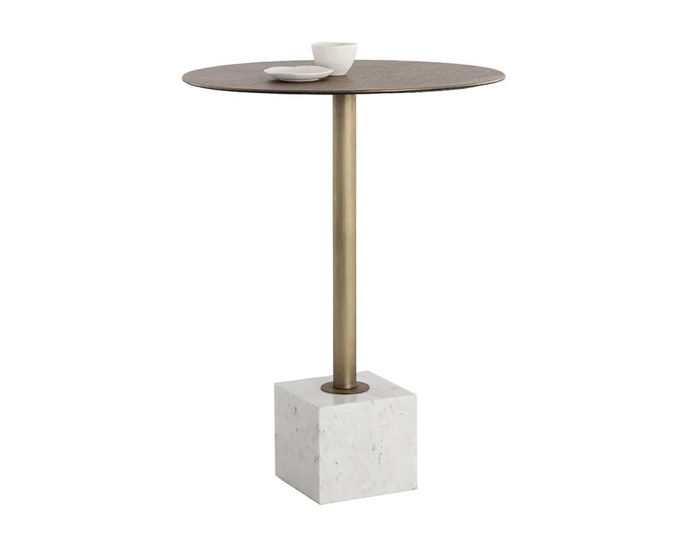 Kata Bar Table - White Marble - Central Designs