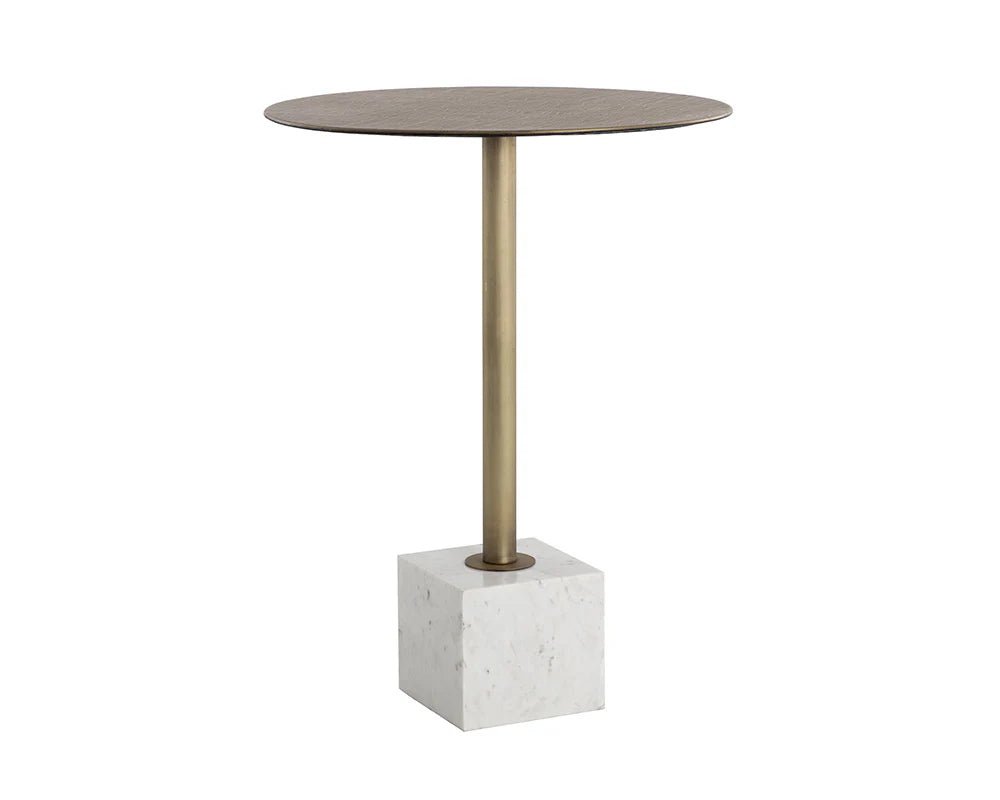 Kata Bar Table - White Marble - Central Designs
