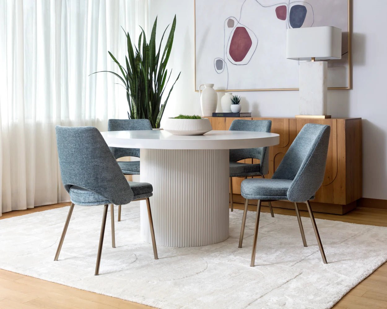 Nicolette Dining Table - White - 55" - Central Designs
