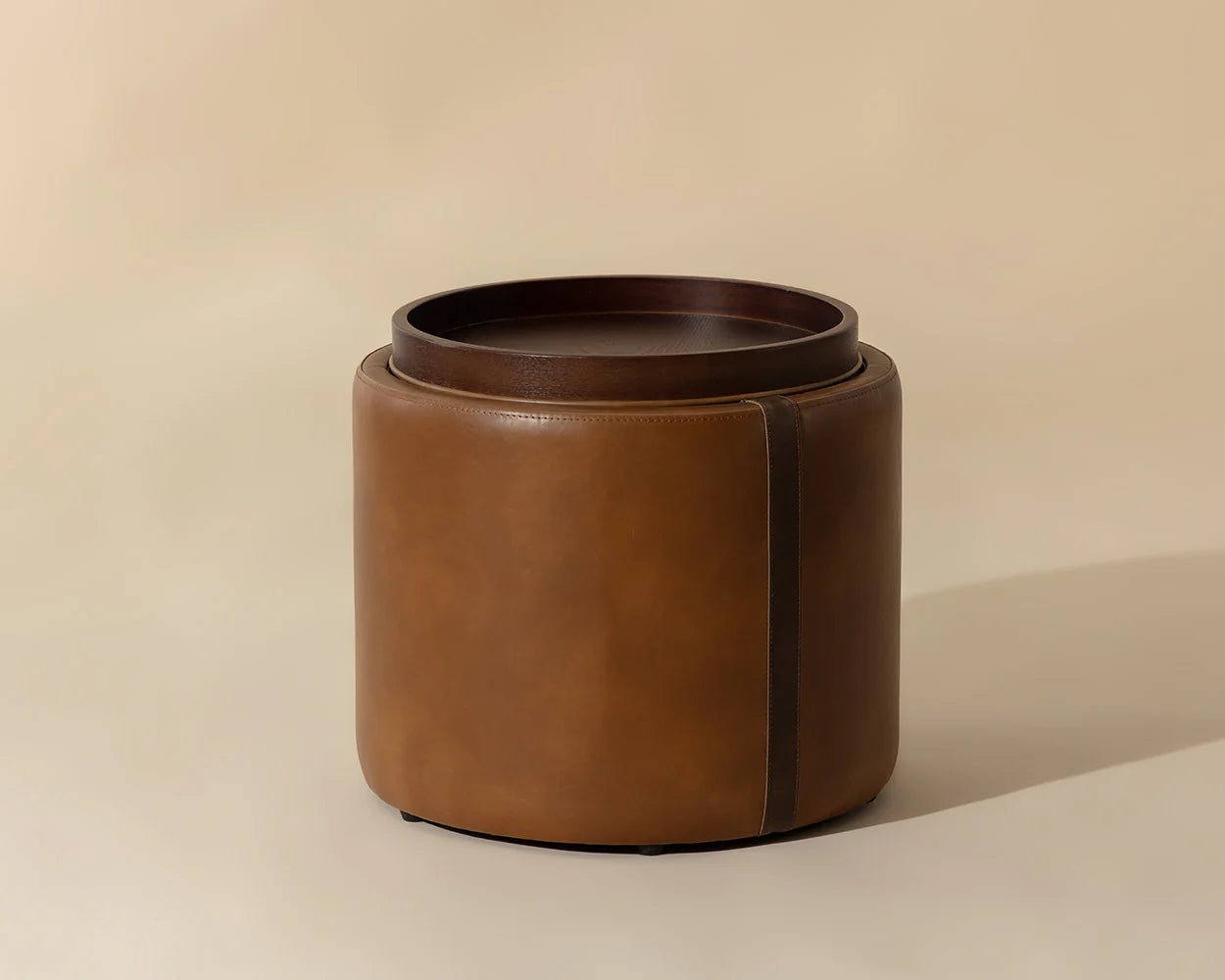 Borelli Storage Ottoman - Tobacco Tan / Autumn Chestnut - Central Designs
