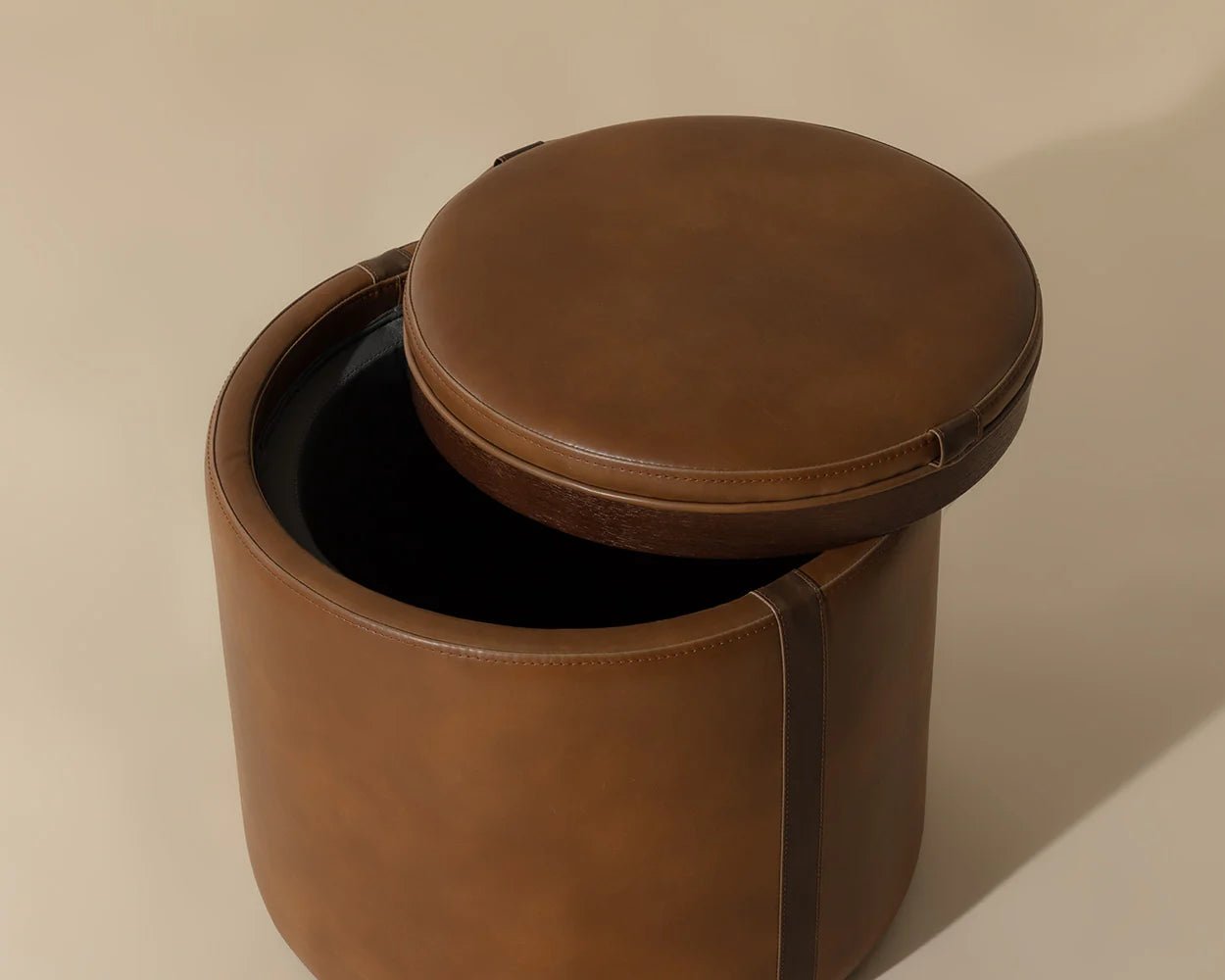 Borelli Storage Ottoman - Tobacco Tan / Autumn Chestnut - Central Designs