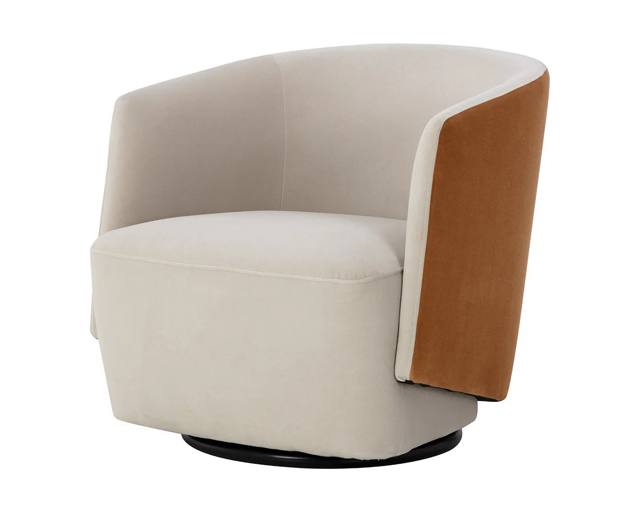Sarina Swivel Lounge Chair - Meg Taupe / Meg Gold - Central Designs
