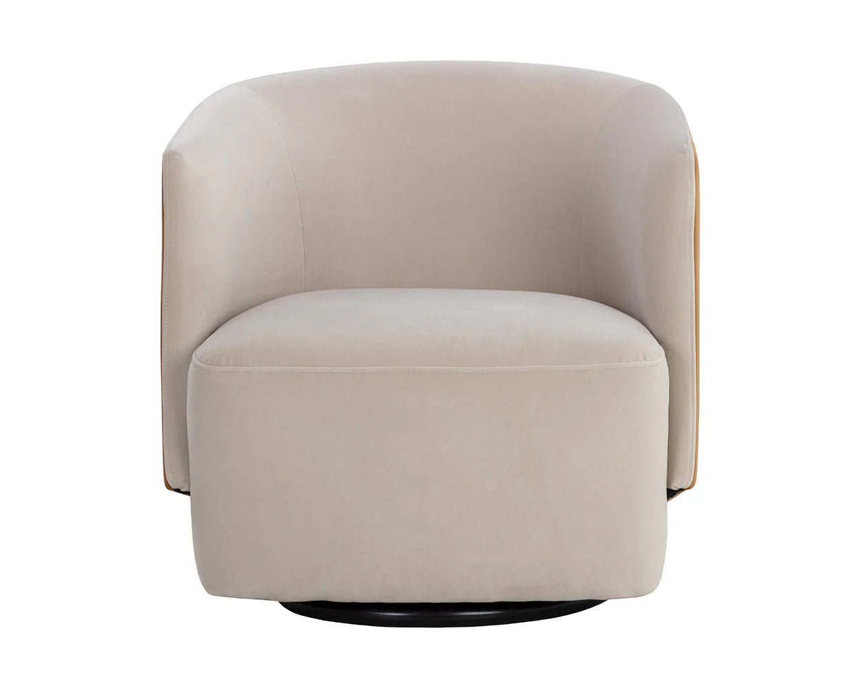 Sarina Swivel Lounge Chair - Meg Taupe / Meg Gold - Central Designs