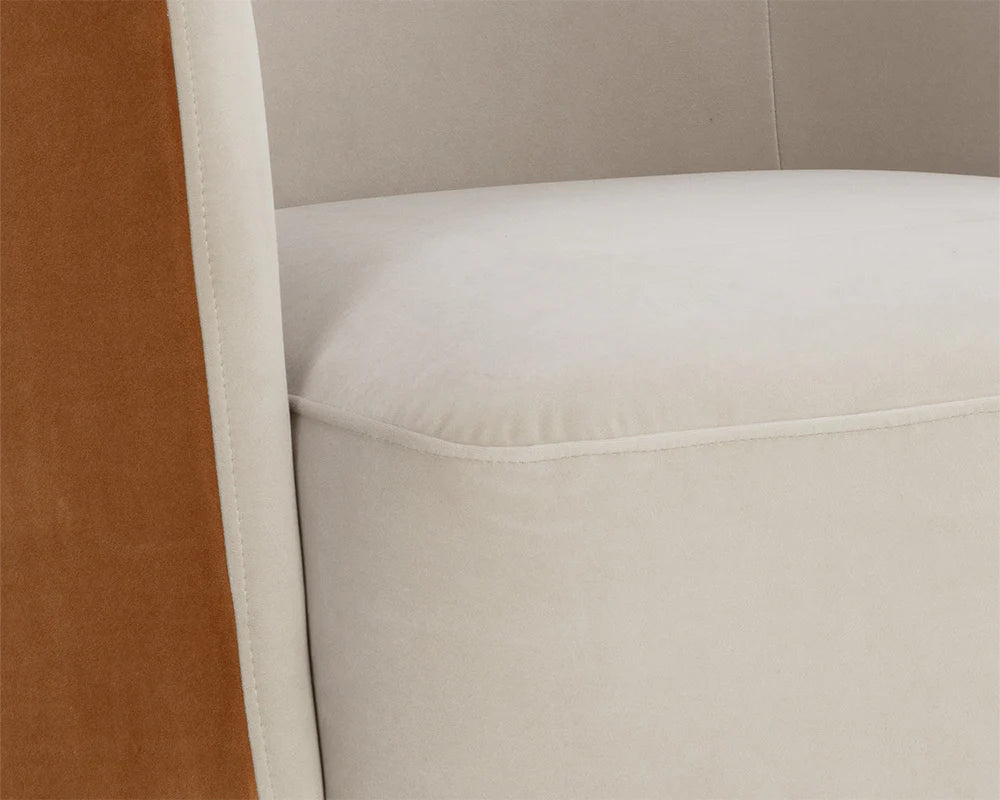 Sarina Swivel Lounge Chair - Meg Taupe / Meg Gold - Central Designs