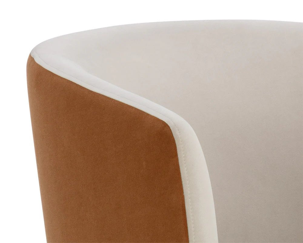 Sarina Swivel Lounge Chair - Meg Taupe / Meg Gold - Central Designs