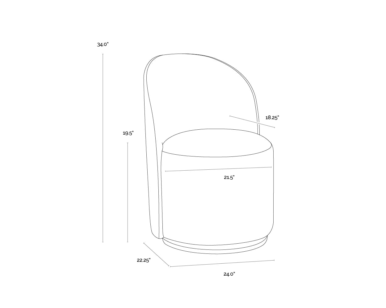 Cavoli Swivel Dining Chair