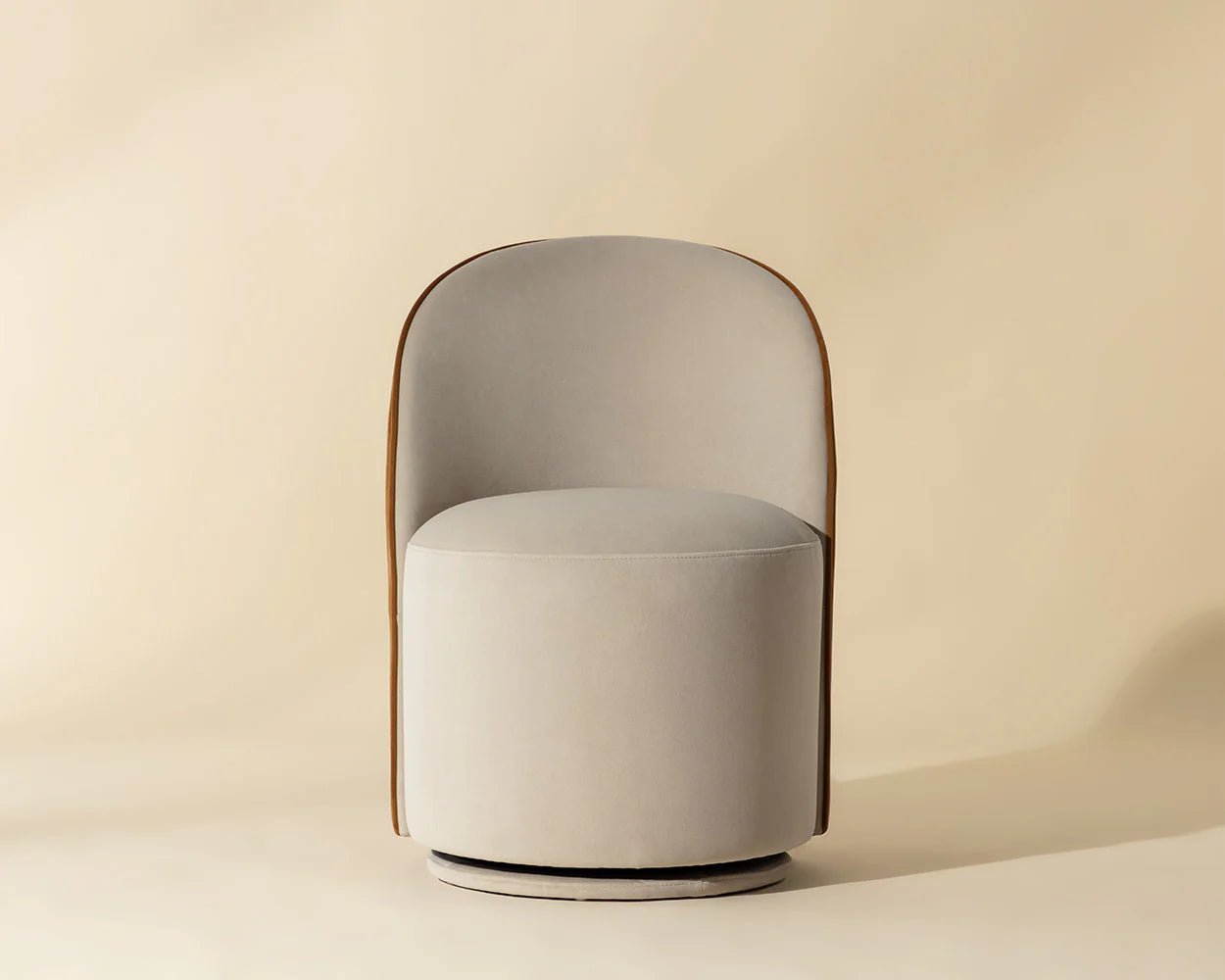 Cavoli Swivel Dining Chair - Meg Taupe / Meg Gold - Central Designs