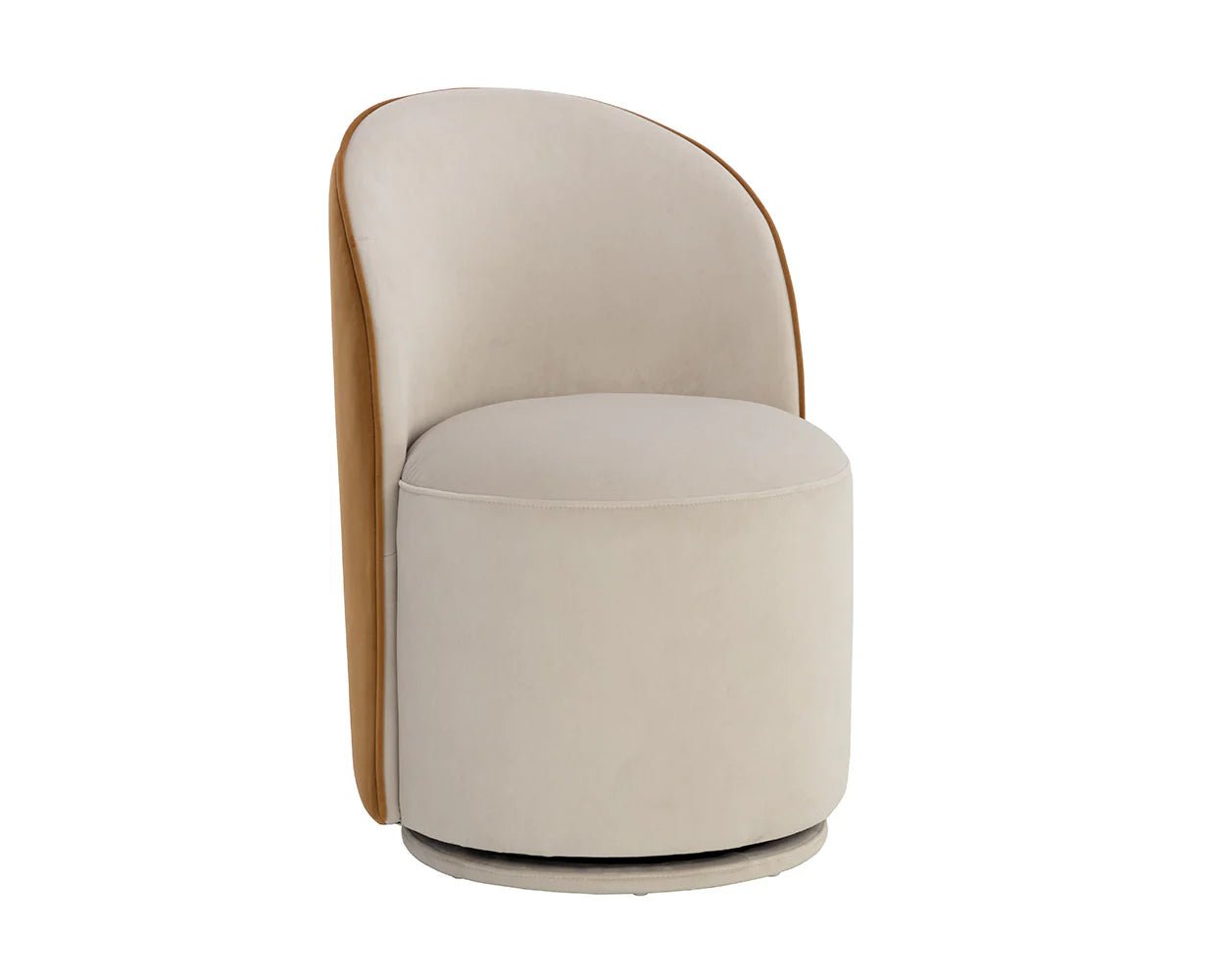 Cavoli Swivel Dining Chair - Meg Taupe / Meg Gold - Central Designs