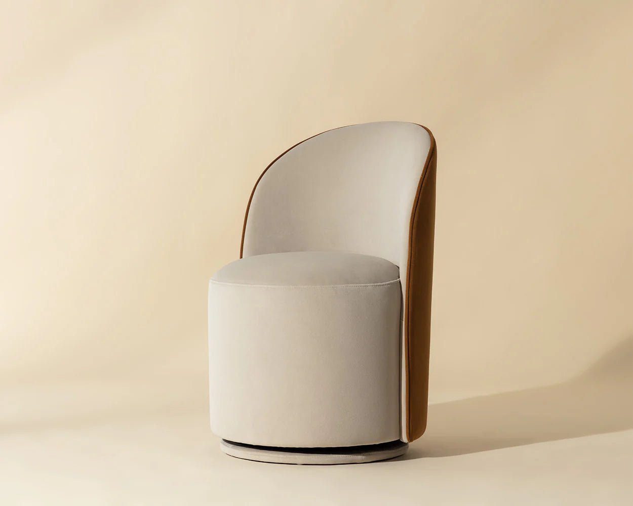 Cavoli Swivel Dining Chair - Meg Taupe / Meg Gold - Central Designs