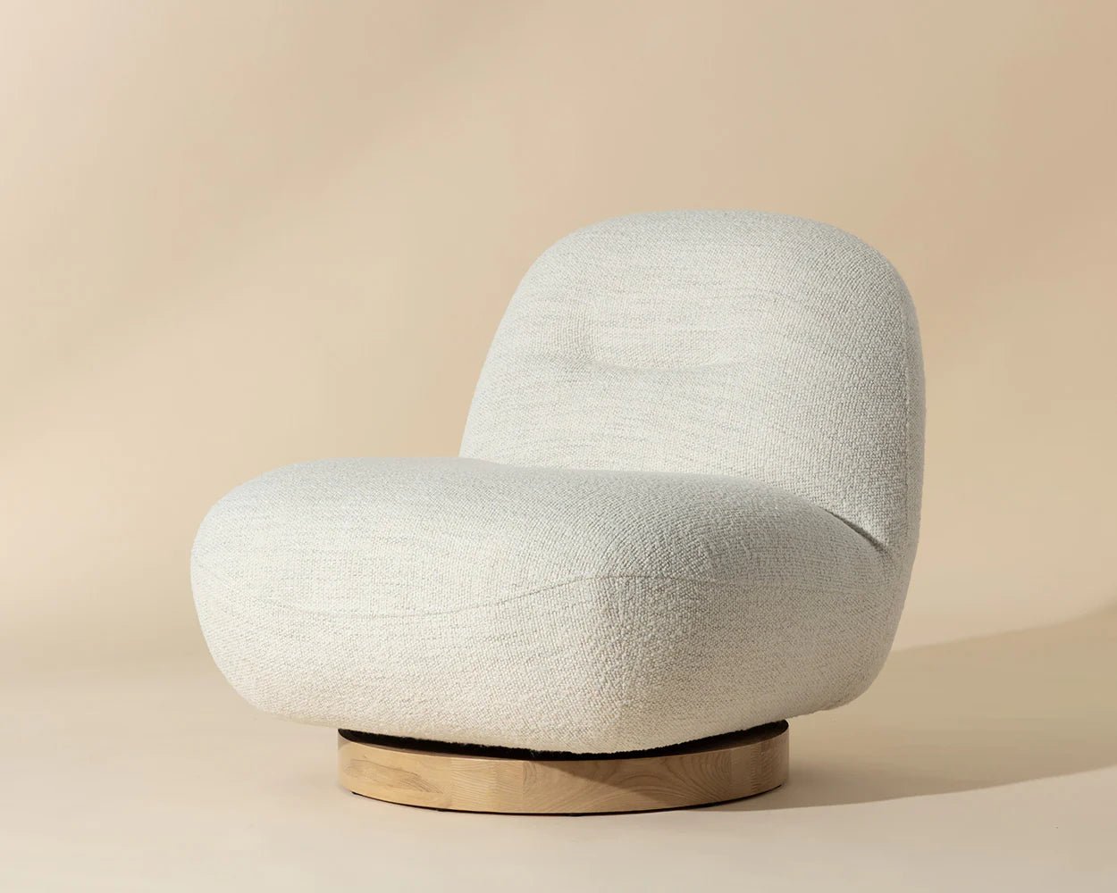 Franze Swivel Lounge Chair - Merino Pearl - Central Designs