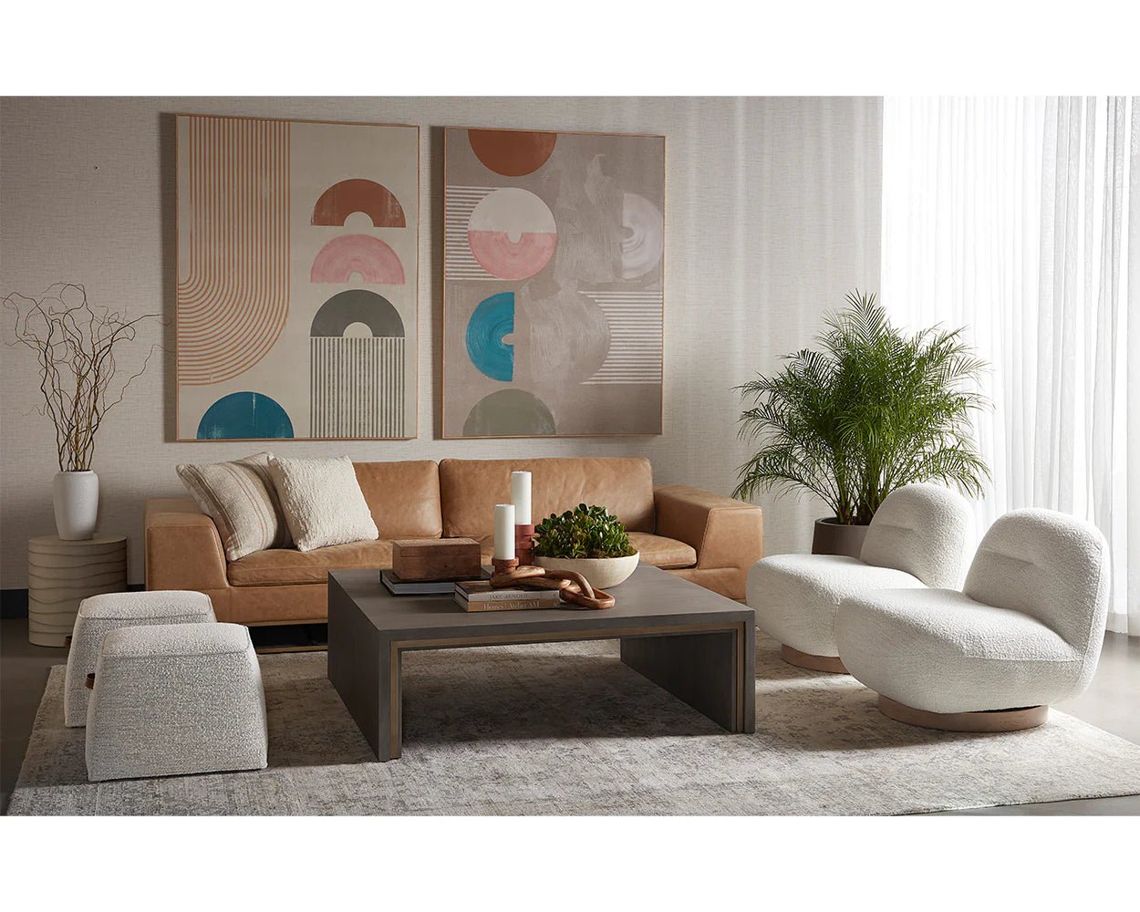 Franze Swivel Lounge Chair - Merino Pearl - Central Designs