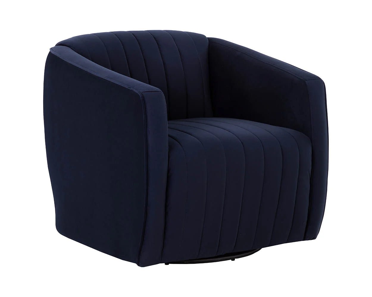 Garrison Swivel Lounge Chair - Abbington Navy - Central Designs