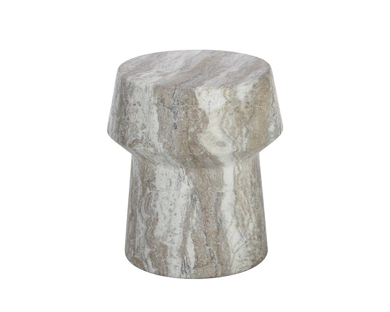 Brie End Table - Marble Look - Sand - Central Designs