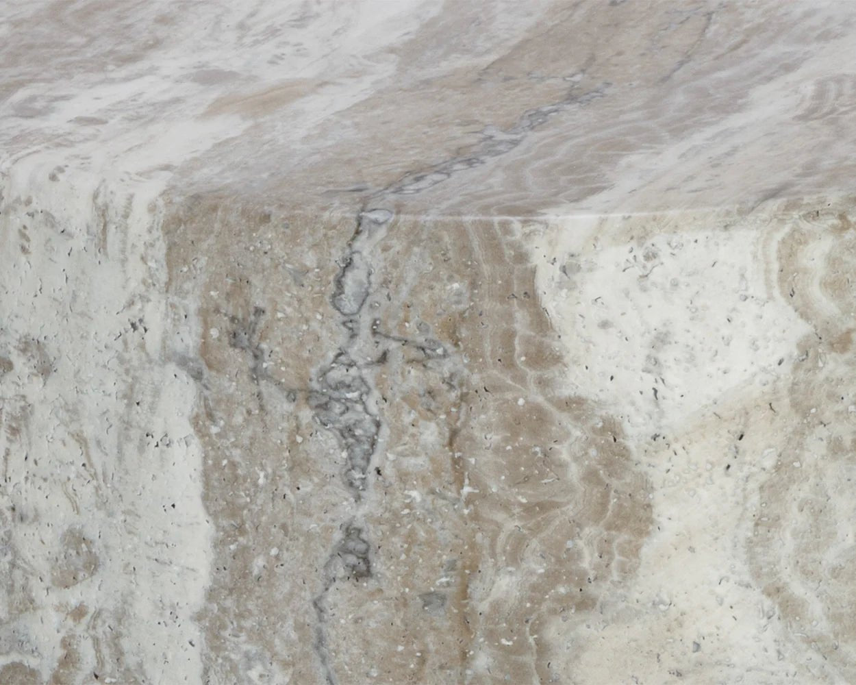 Brie End Table - Marble Look - Sand - Central Designs