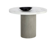 Nicolette Dining Table - Marble Look - Light Grey - 40" - Central Designs