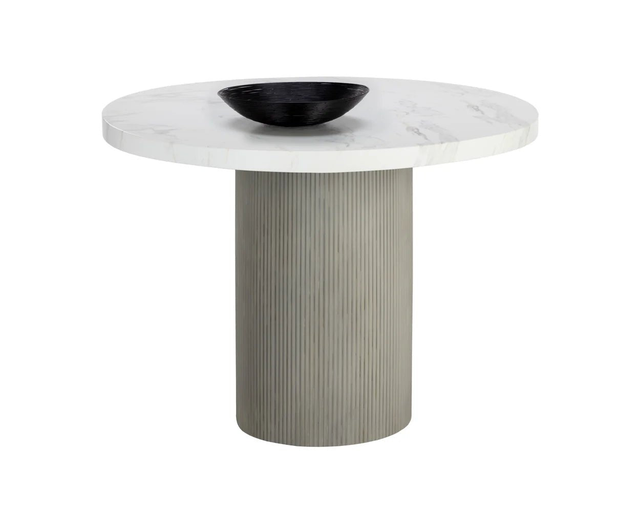 Nicolette Dining Table - Marble Look - Light Grey - 40" - Central Designs