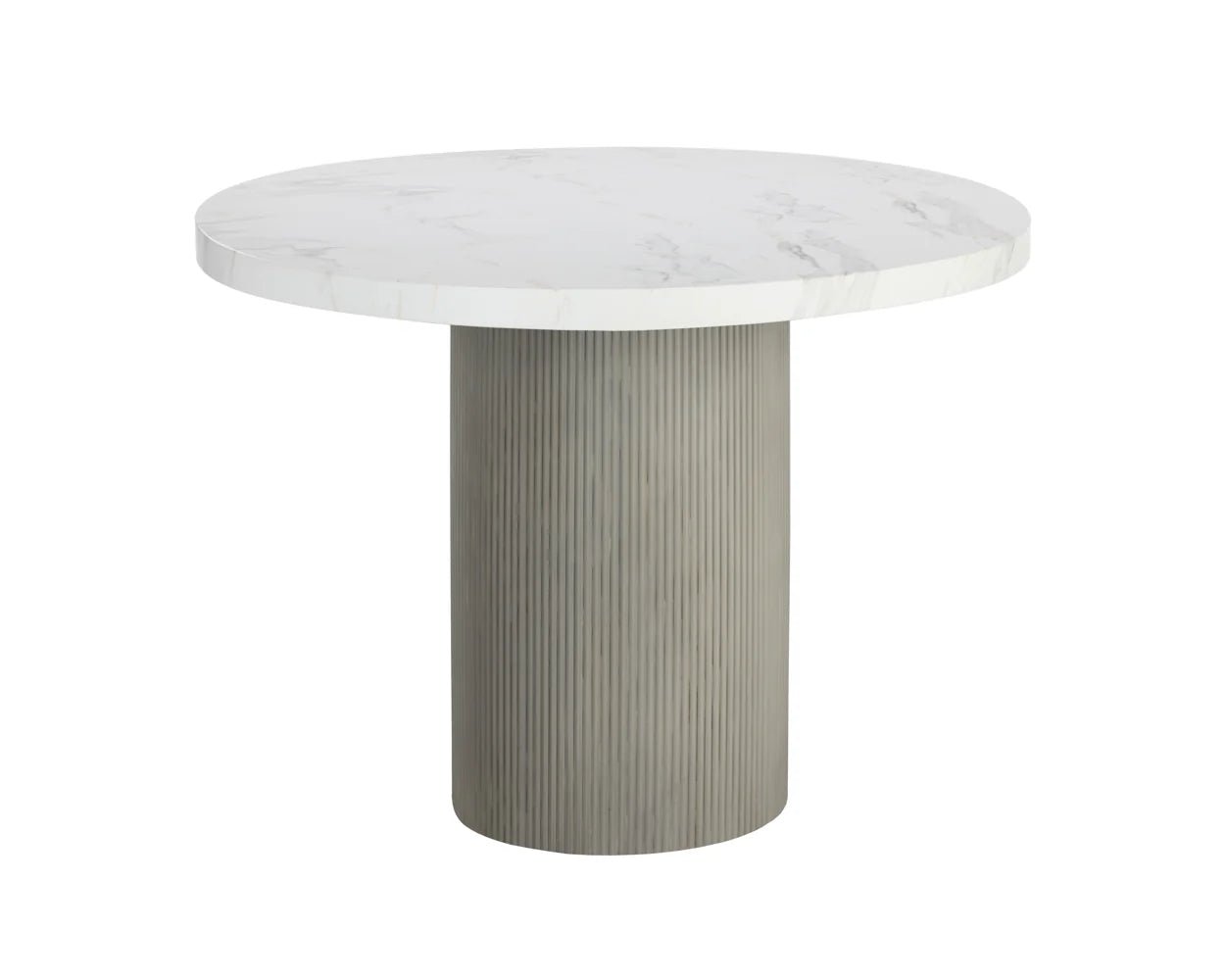 Nicolette Dining Table - Marble Look - Light Grey - 40" - Central Designs