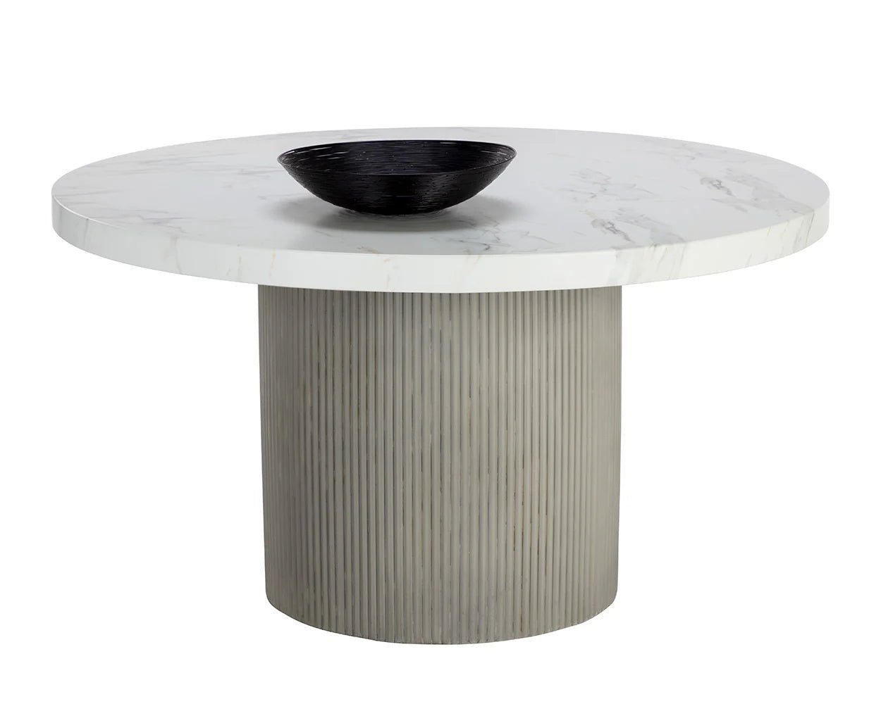 Nicolette Dining Table - Marble Look - Light Grey - 55" - Central Designs
