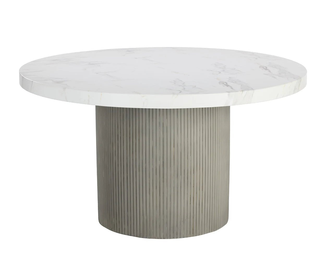 Nicolette Dining Table - Marble Look - Light Grey - 55" - Central Designs