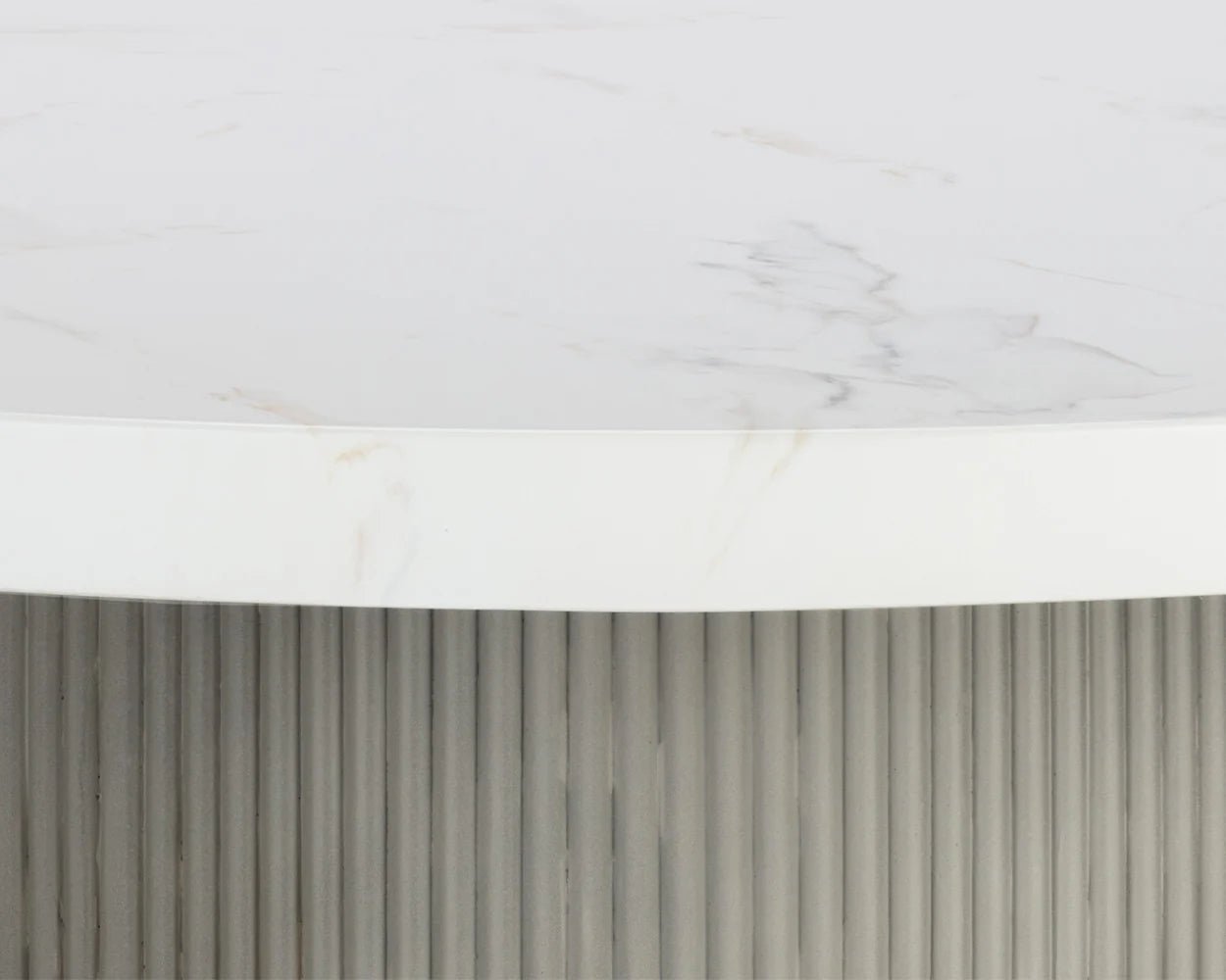 Nicolette Dining Table - Marble Look - Light Grey - 55" - Central Designs