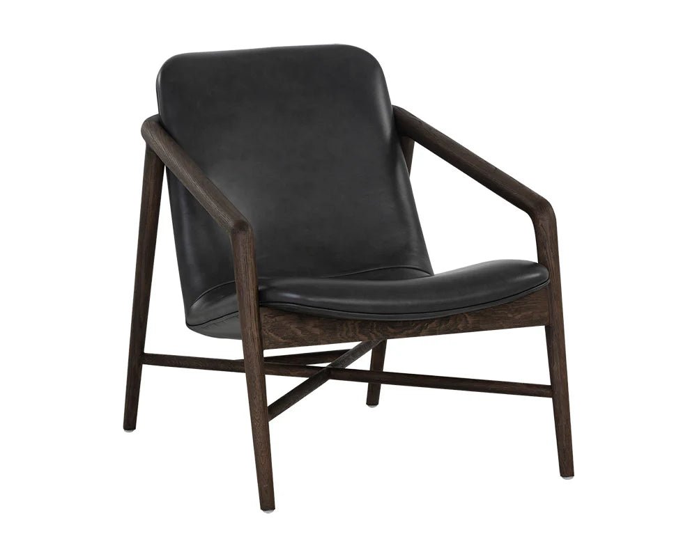Cinelli Lounge Chair - Distressed Brown - Brentwood Charcoal Leather - Central Designs