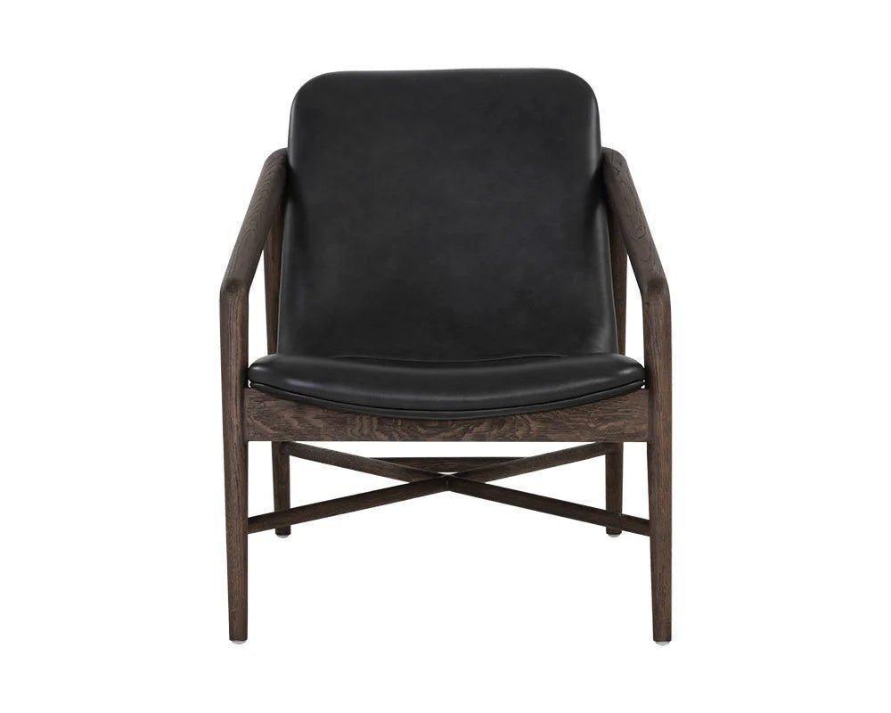 Cinelli Lounge Chair - Distressed Brown - Brentwood Charcoal Leather - Central Designs