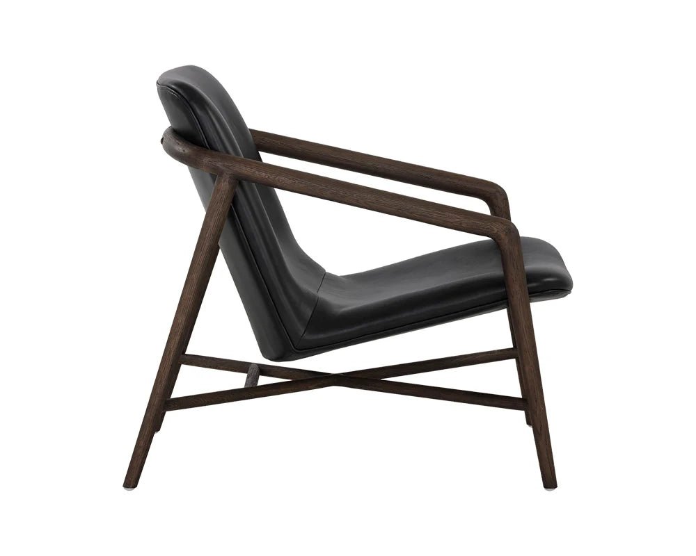 Cinelli Lounge Chair - Distressed Brown - Brentwood Charcoal Leather - Central Designs