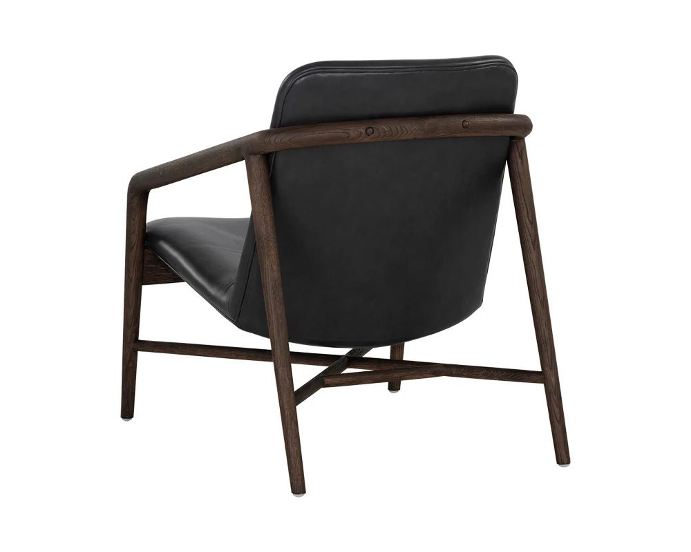 Cinelli Lounge Chair - Distressed Brown - Brentwood Charcoal Leather - Central Designs