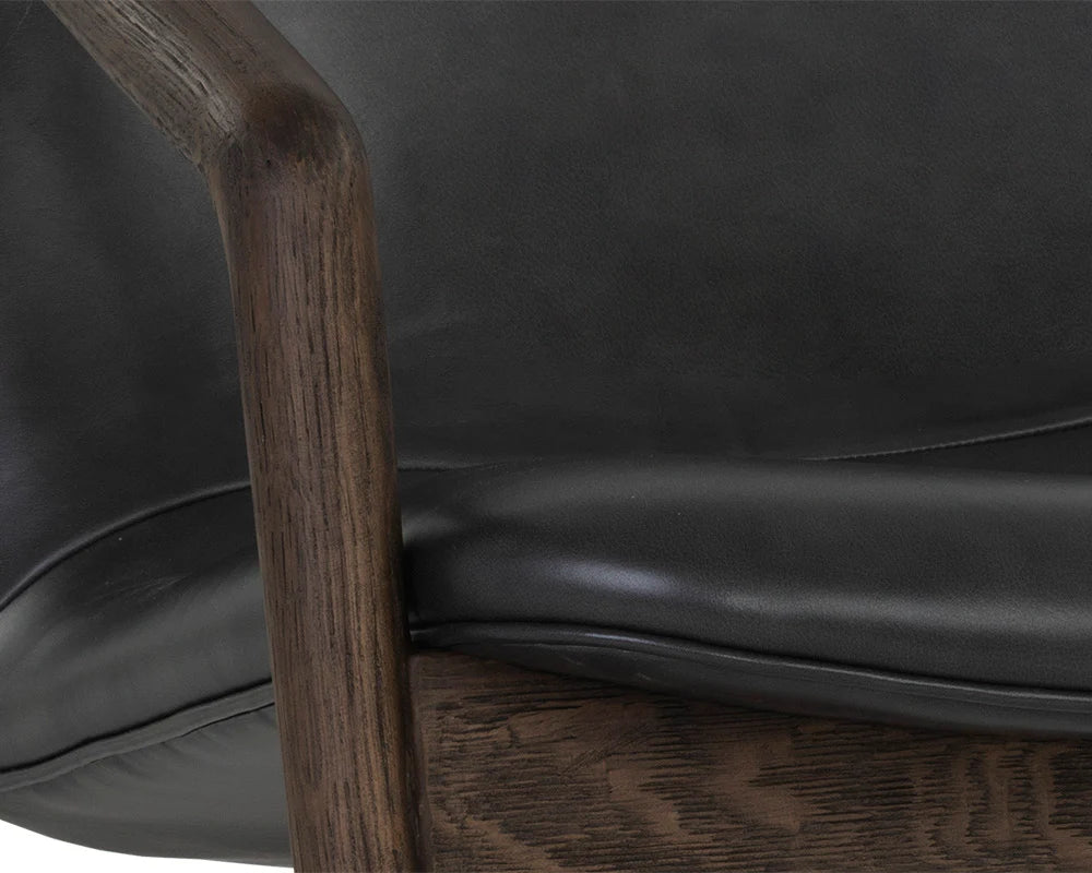 Cinelli Lounge Chair - Distressed Brown - Brentwood Charcoal Leather - Central Designs