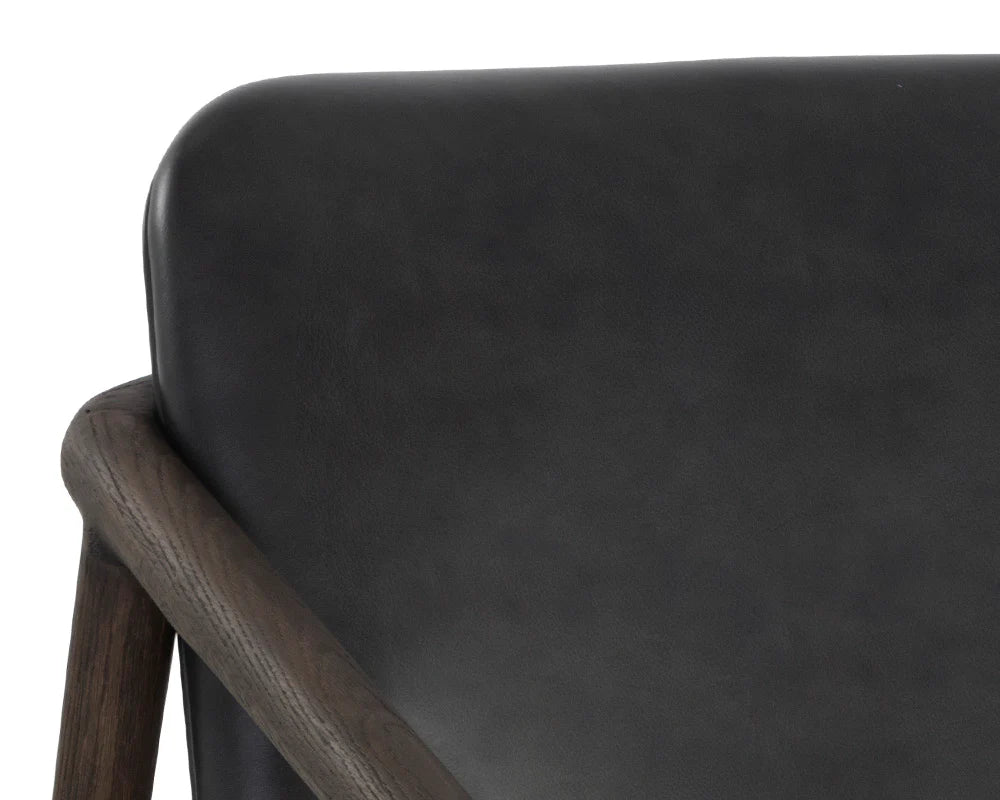 Cinelli Lounge Chair - Distressed Brown - Brentwood Charcoal Leather - Central Designs