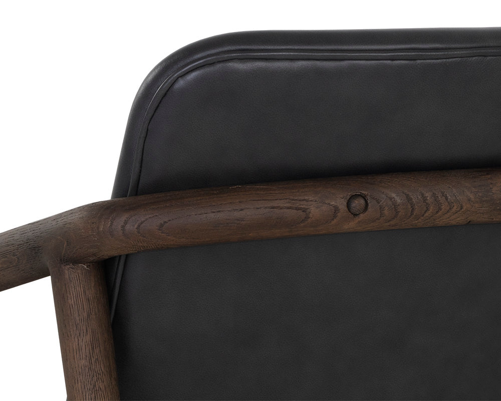 Cinelli Lounge Chair - Distressed Brown - Brentwood Charcoal Leather - Central Designs