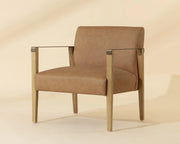 Earl Lounge Chair - Rustic Oak - Ludlow Sesame Leather - Central Designs