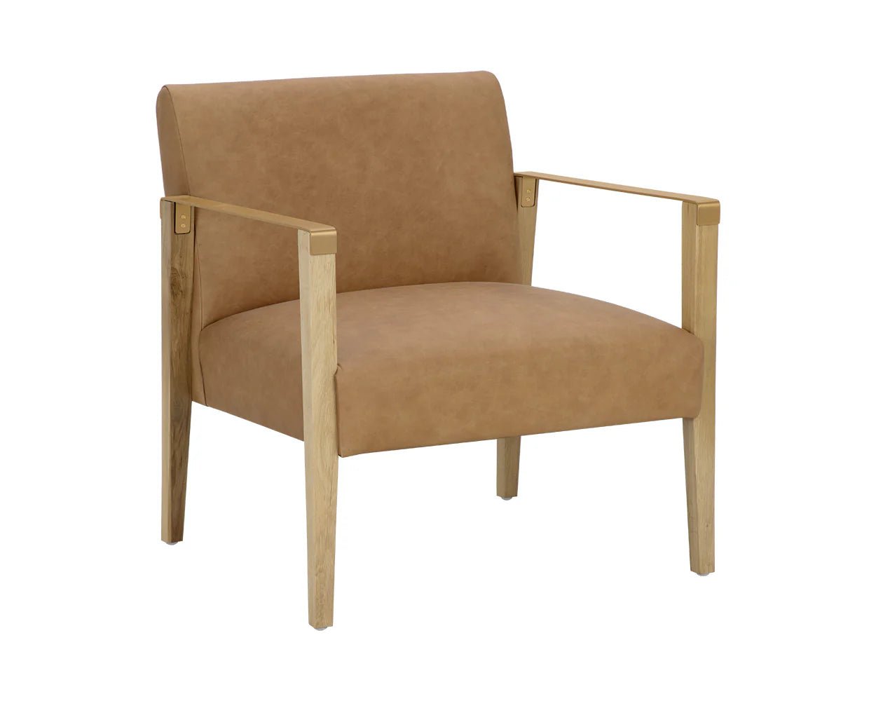 Earl Lounge Chair - Rustic Oak - Ludlow Sesame Leather - Central Designs