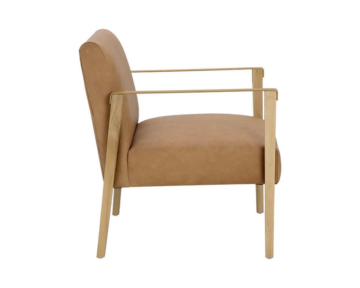 Earl Lounge Chair - Rustic Oak - Ludlow Sesame Leather - Central Designs