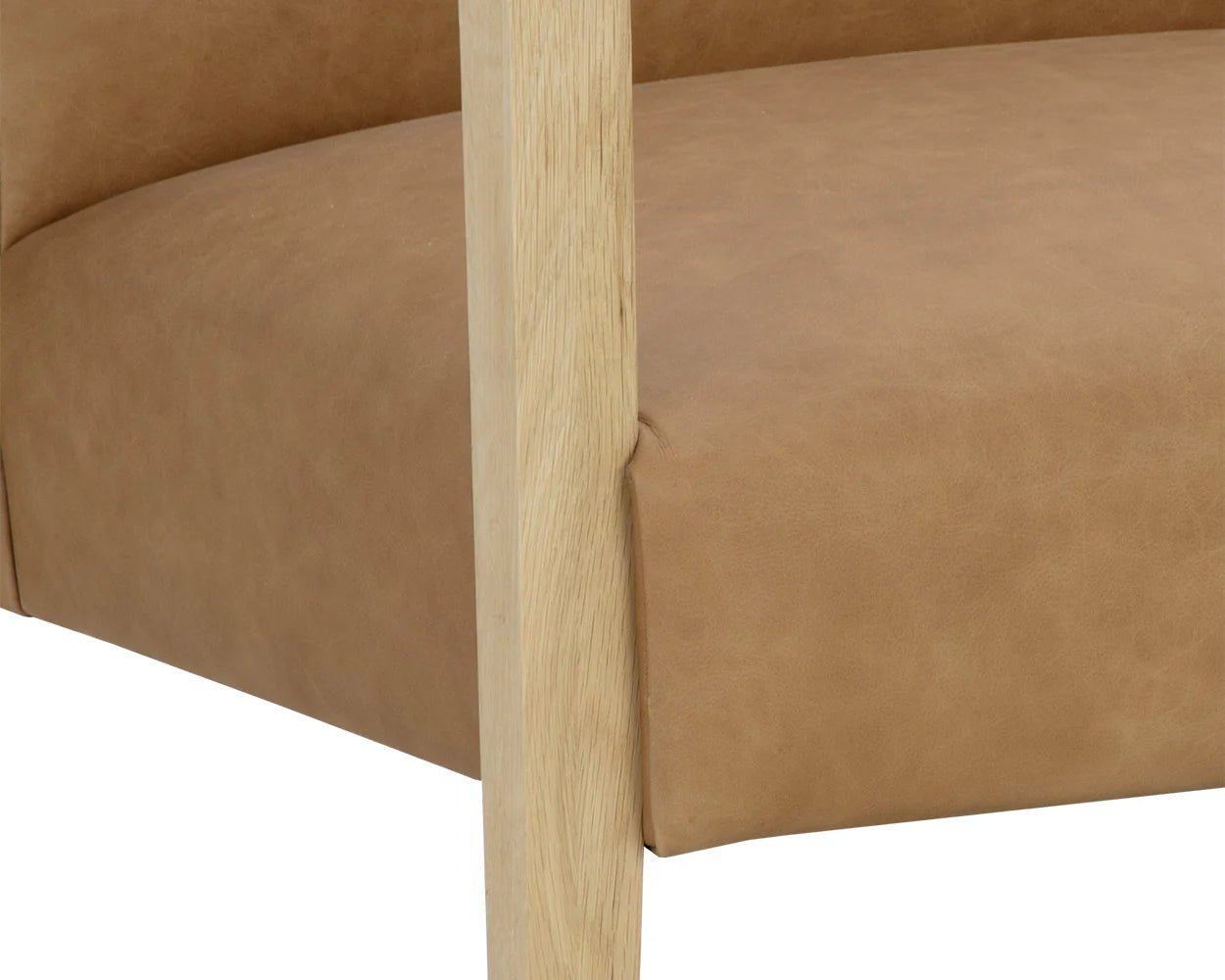 Earl Lounge Chair - Rustic Oak - Ludlow Sesame Leather - Central Designs