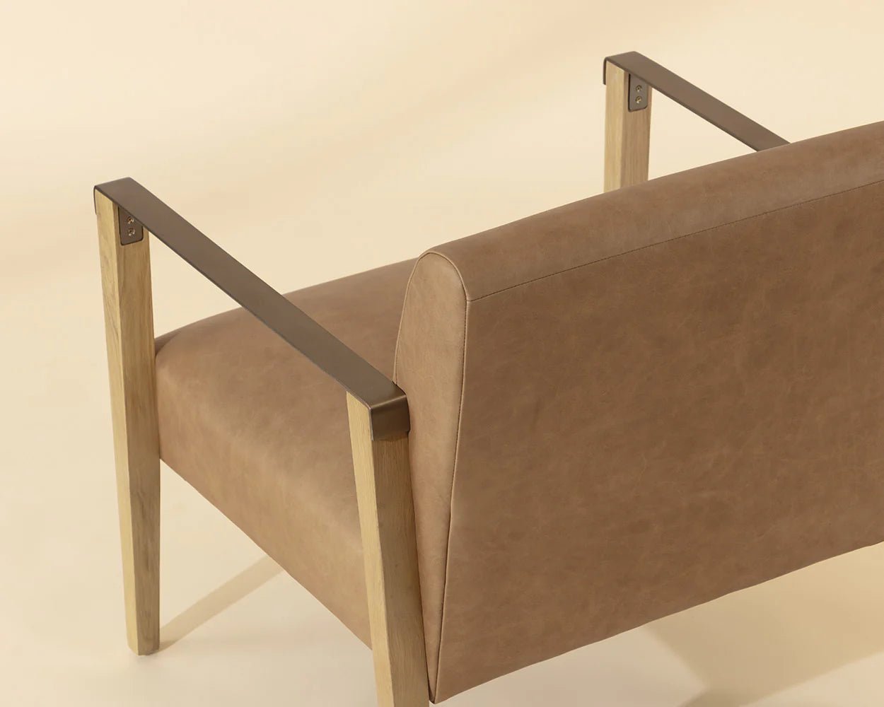 Earl Lounge Chair - Rustic Oak - Ludlow Sesame Leather - Central Designs
