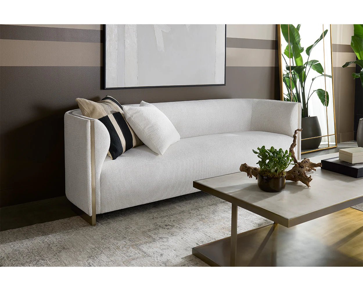 Larron Sofa - Rhea Light Barley - Central Designs
