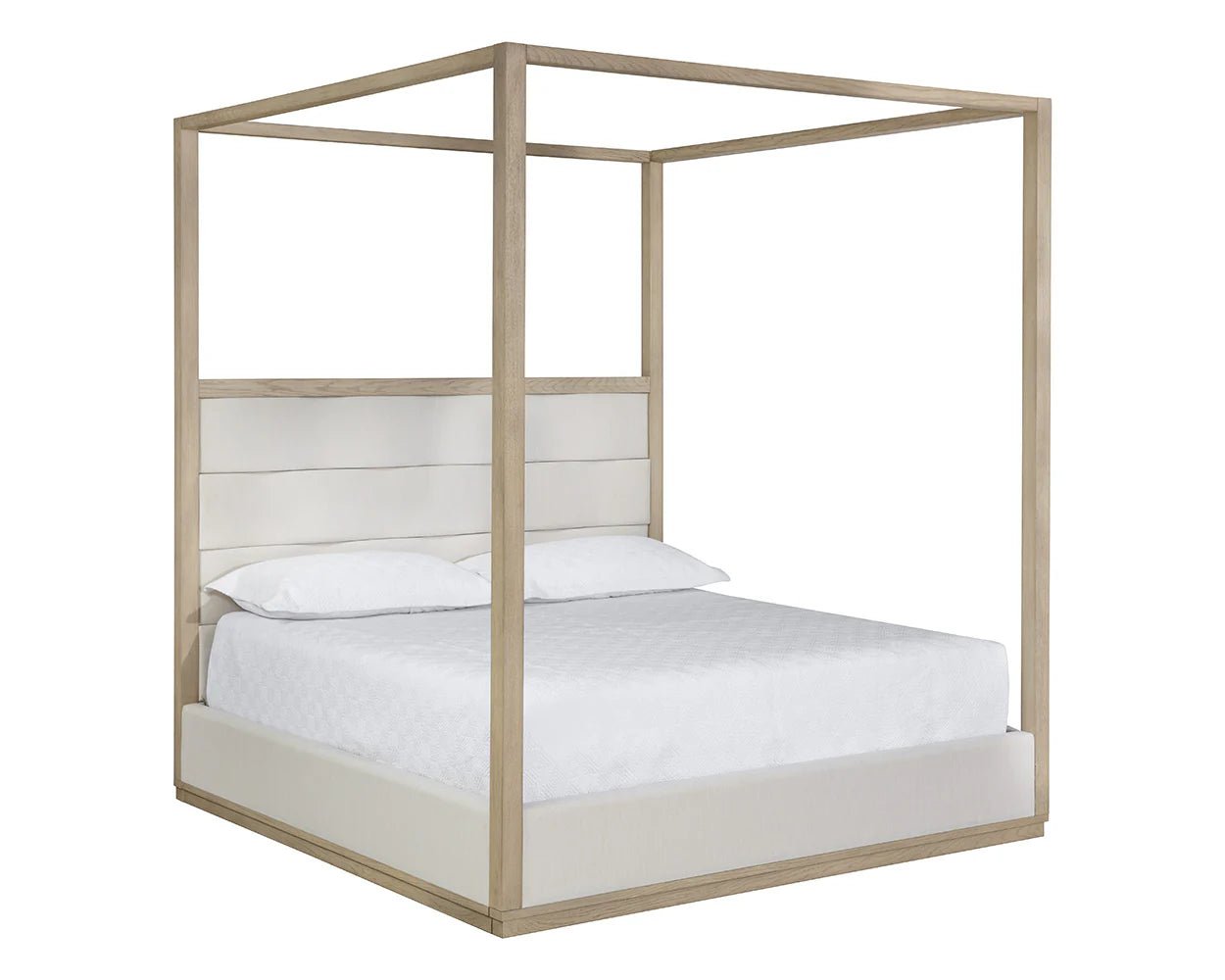 Hoyos Canopy Bed - King - Topaz Beige - Central Designs