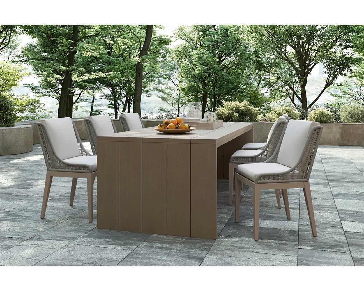 Sorrento Dining Chair - Drift Brown - Palazzo Cream - Central Designs