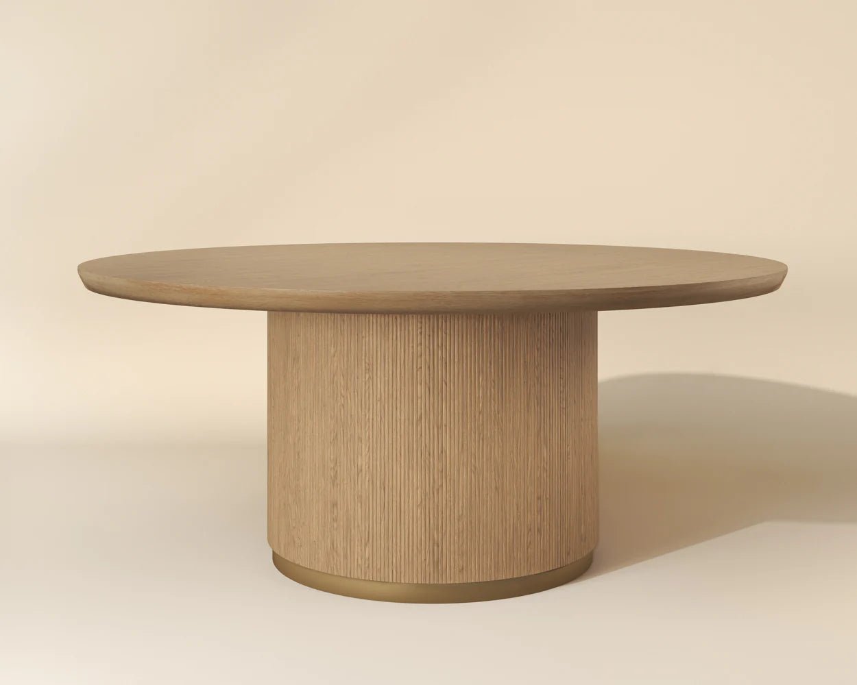 Kalla Dining Table - Round - Rustic Oak - 68" - Central Designs